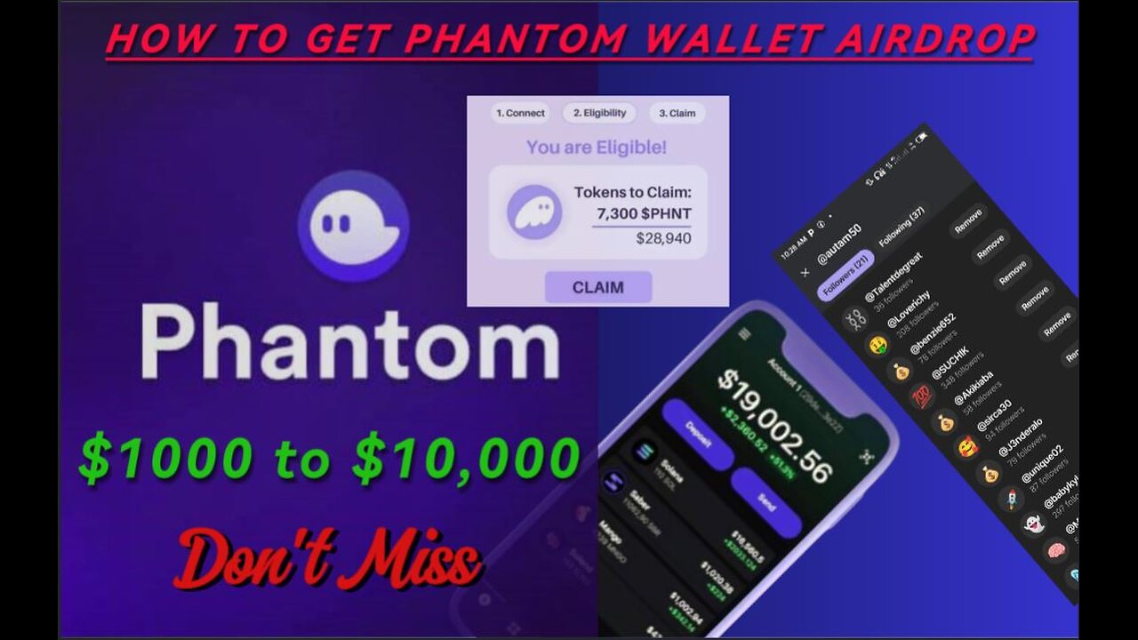 PHANTOM WALLET AIRDROP | HOW TO GET DO REAL PHANTOM WALLET AIRDROP | NO FOLLOW TO FOLLOW .