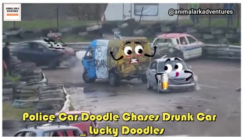 Police Car Doodle vs. Drunk Car 🚔😂 Epic Chase by Lucky Doodles!