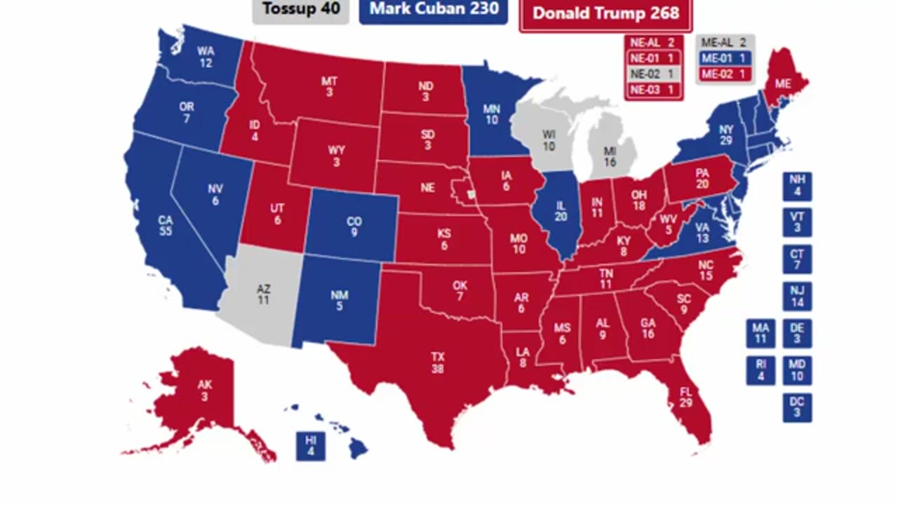 Alternate History 2020 Election Prediction - Mark Cuban vs Donald Trump