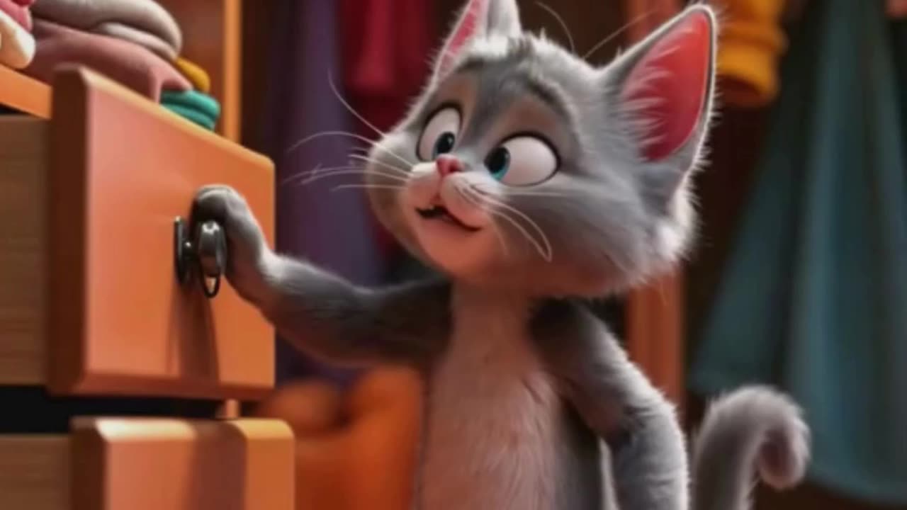 FUNNY CAT TABBY PLAYS WITH CLOTHES 🐱👗👘