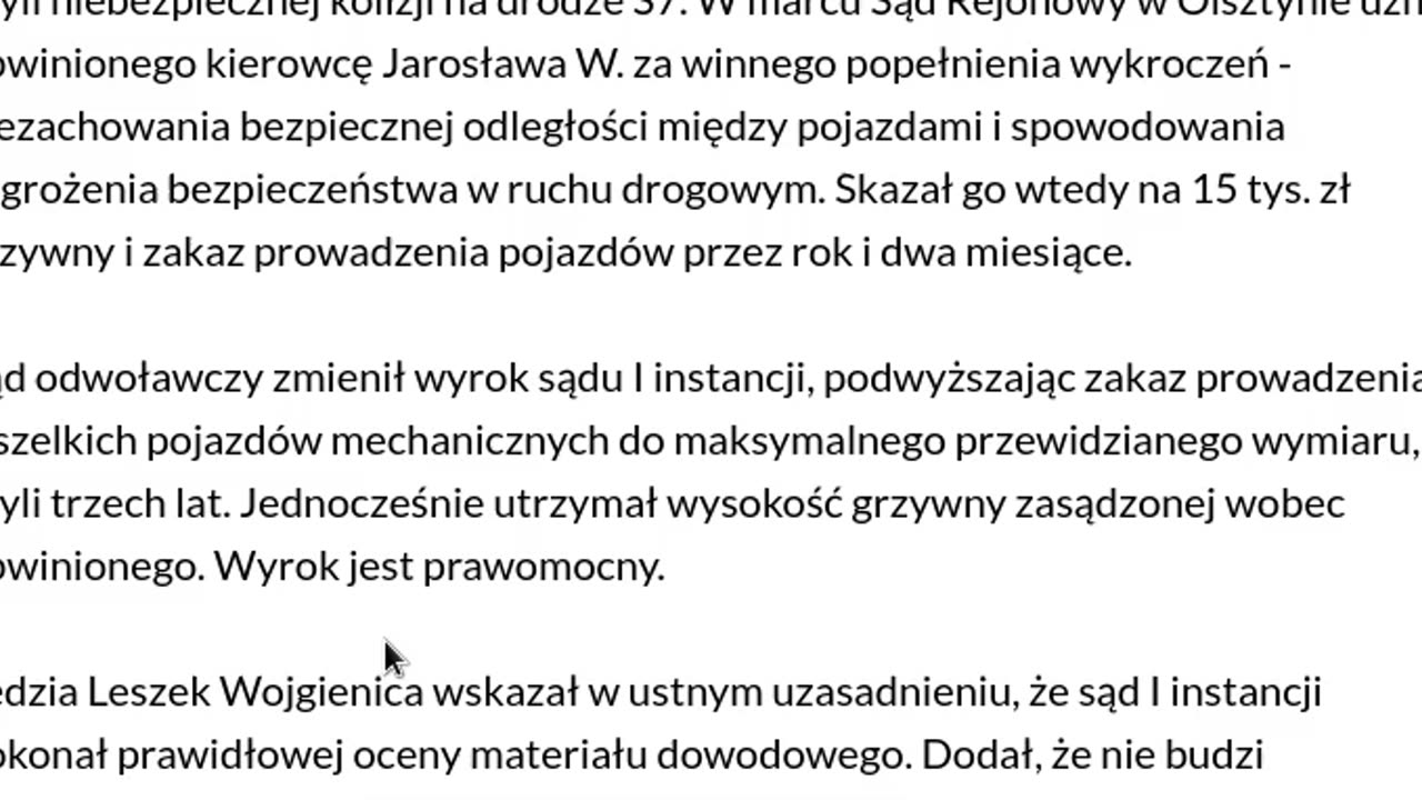 Wyrok w sprawie bandyty na trasie S7 - skutki owczarstwa