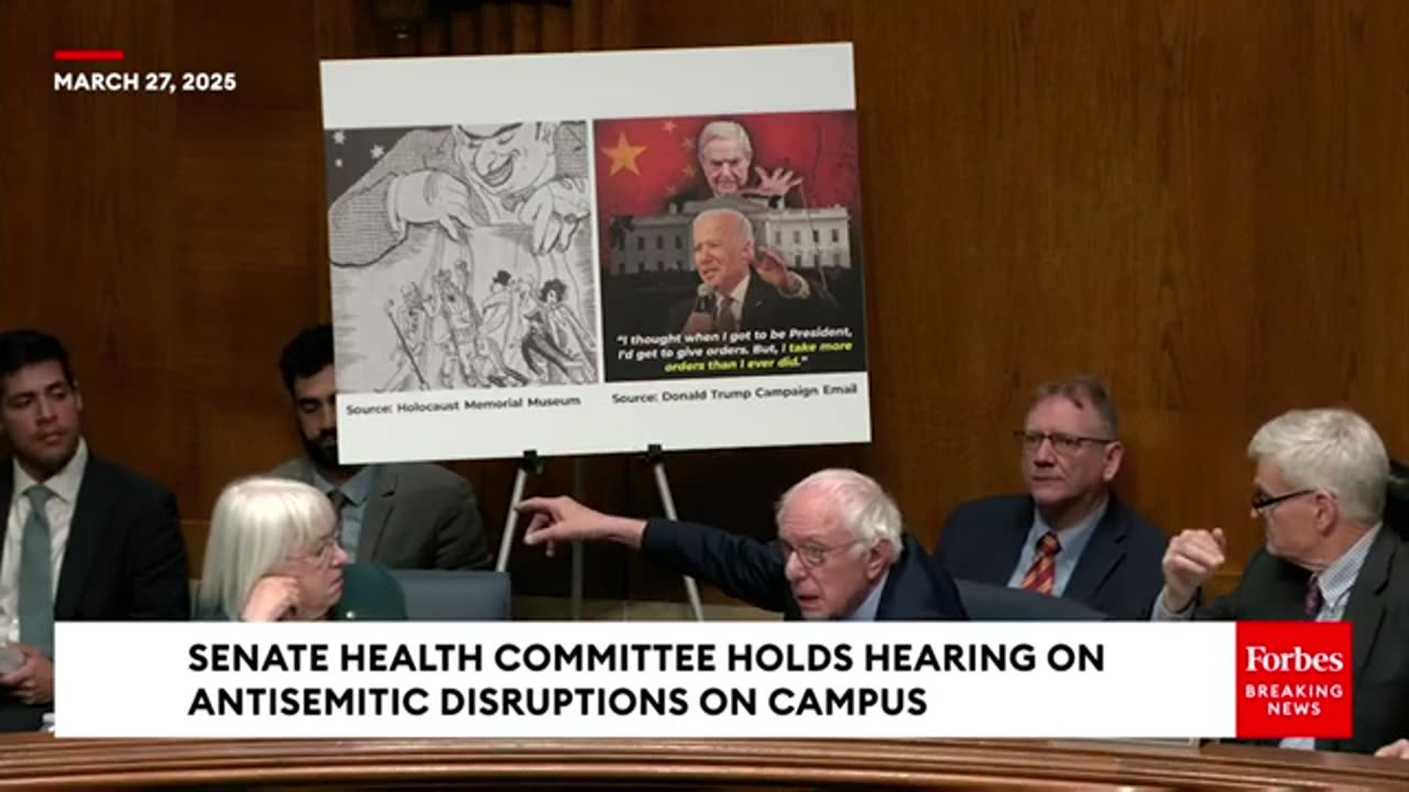 Bernie Sanders Compares TrXmp Campaign Email Graphic to Holocaust-Era Antisemitic Propaganda