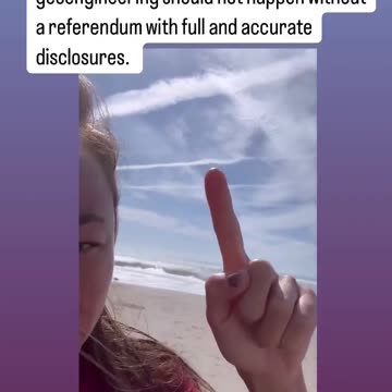 Shanahan, records a video showing geoengineering in the sky above her