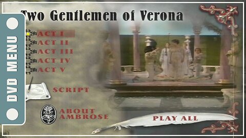 The Two Gentlemen of Verona - DVD Menu