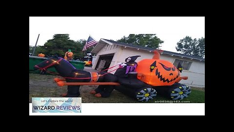 5M Giant Inflatable Grim Reaper Driving Horse Carriage Carry Pumpkin With Led Review