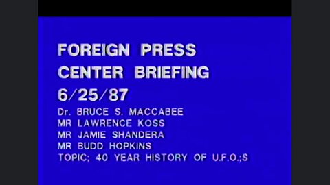 Foreign Press Center Briefing With Fund For UFO Research (1987 Original Colored Film)