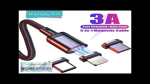 KUULAA 【New version】LED Magnetic USB Cable 3A Fast Charging Type C Cable Review