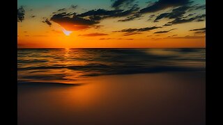 Calm Sea and soothing Wave Sound at Colorful Sunrise