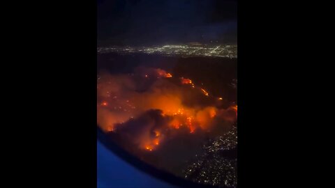 An aerial view of the fire raging out of control in Los Angeles County, where’s Gavin Newscum?