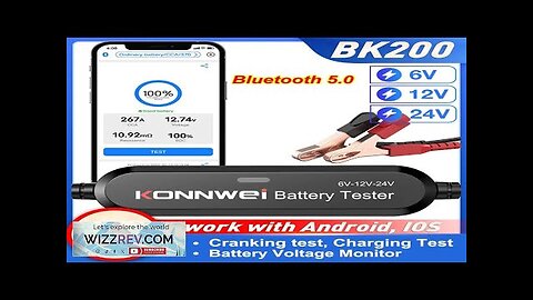 KONNWEI BK100 BK200 Bluetooth 5.0 Car Motorcycle Truck Battery Tester 6V/12V/24V Battery Review