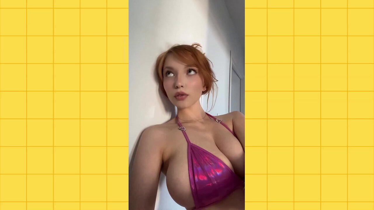 Huge Boobs / No Bra / Hard Nipples 04 - Big bank tiktok challenge ❤️‍ClipchampGirls 2025