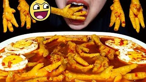 ASMR MUKBANG - SPICY CHICKEN FEET😈‼️