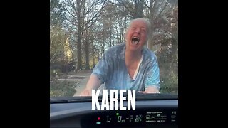 Crazy Lady Blocks A Car And Then Hits Level 10 Karen Screaming