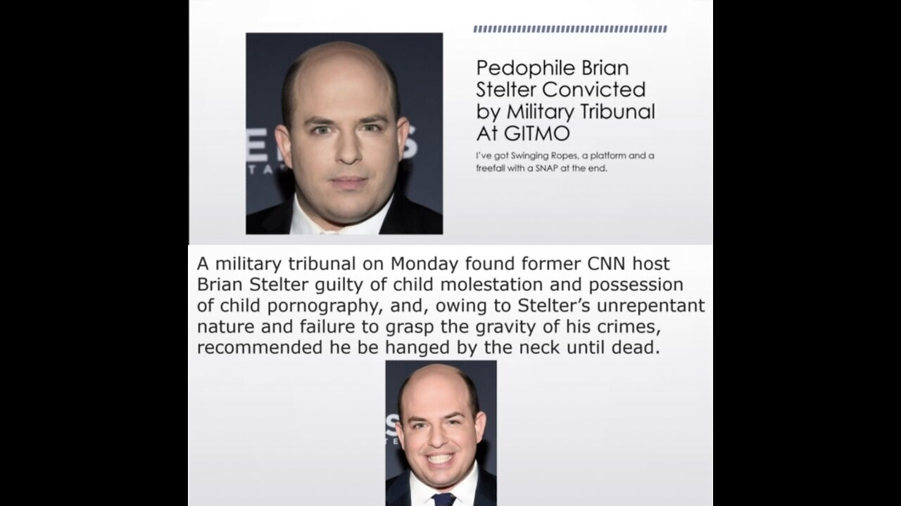 GITMO Tribunal Finds Brian Stelter Guilty of Crimes Against Humanity