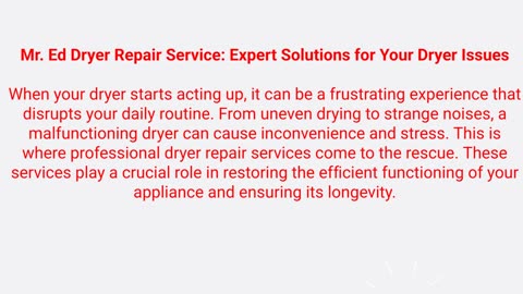 Mr. Ed's Dryer Repair Service : #1 Dryer Repair in Albuquerque | 505-850-2252