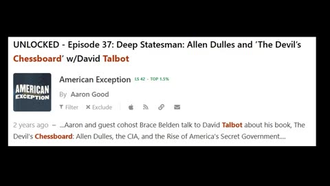 "Deep Statesman" -Allen Dulles & the Devils Chessboard- David Talbot w_ Peter Dale Scott