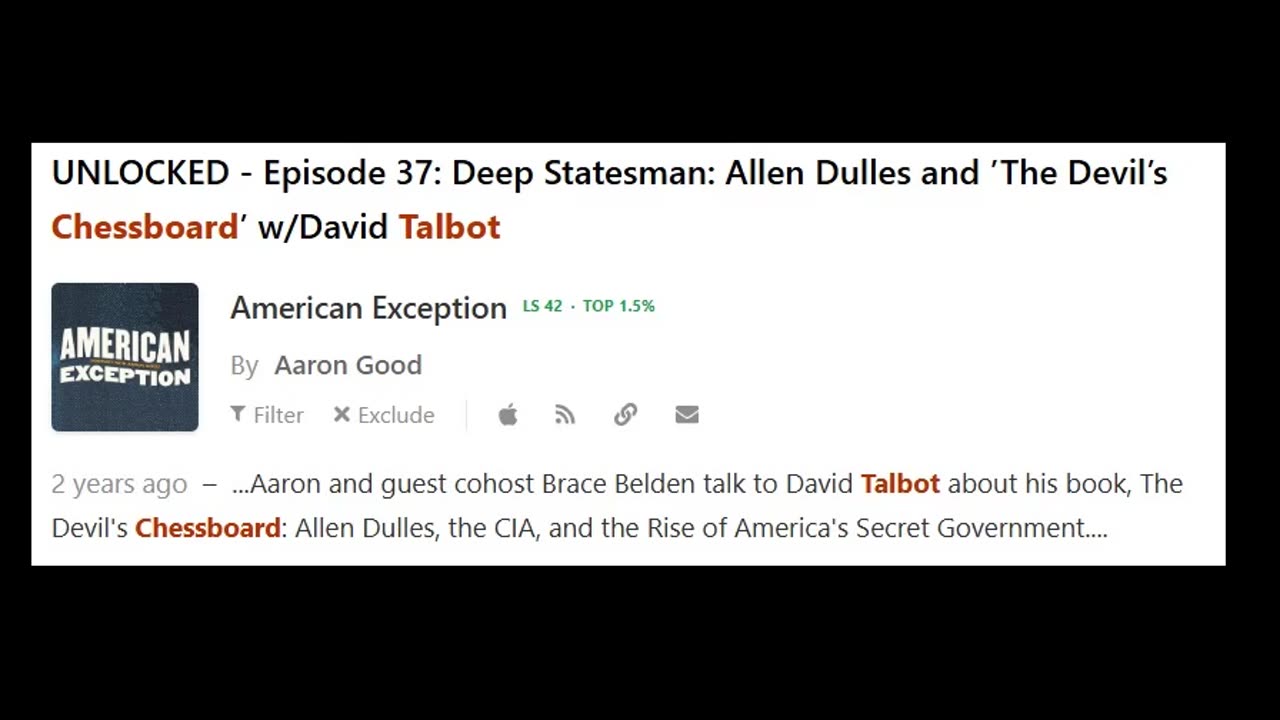 "Deep Statesman" -Allen Dulles & the Devils Chessboard- David Talbot w_ Peter Dale Scott