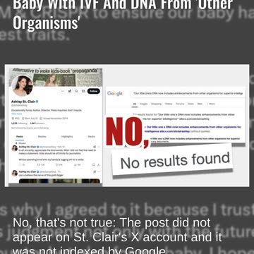 Fact Check: FAKE Ashley St. Clair Post Talks About Elon's Baby, IVF And DNA From 'Other Organisms'