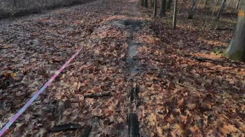 Chill winter MTB riding on a park