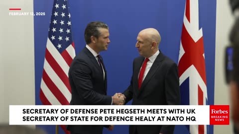 Secretary of Defense Pete Hegseth Meets With UK Defense Secretary At NATO HQ In Brussels, Belgium