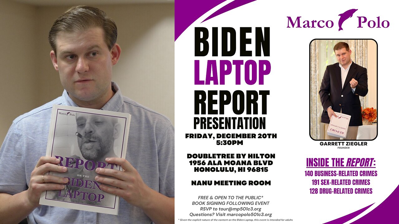 FASCINATING Biden Laptop Report Presentation - Honolulu, HI - 12/20/2024