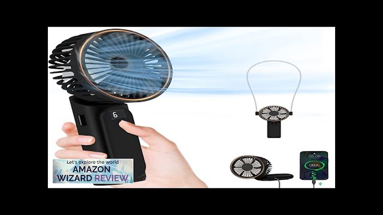 TUNISE Portable Handheld Fan Portable Fan Rechargeable 4000mAh 180° Adjustable 6 Speed Review