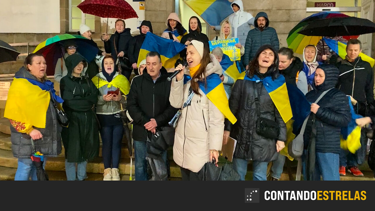 Cantando "Oy, u luzi chervona kalyna" en Vigo