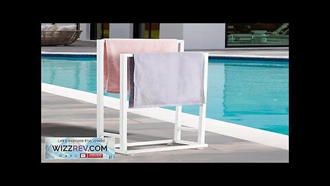 Towel Rack 2 Bars Metal Outdoor Towel Holder for Pool Bathroom Spa Review