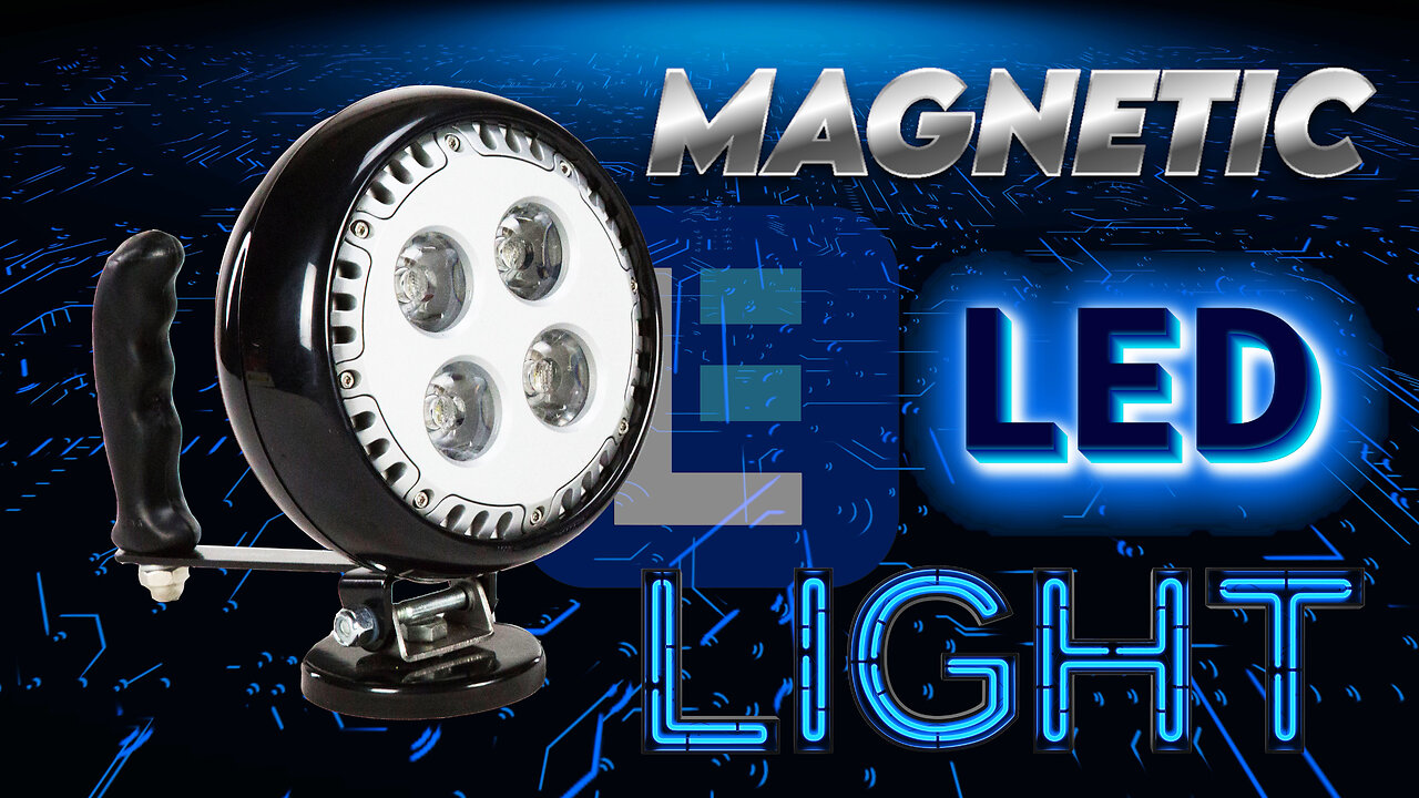 Hand Magnetic LED Spotlight - Adjustable Tilting Base - 4 LEDs - 40 Watts - 3600 Lumen - 9-32VDC