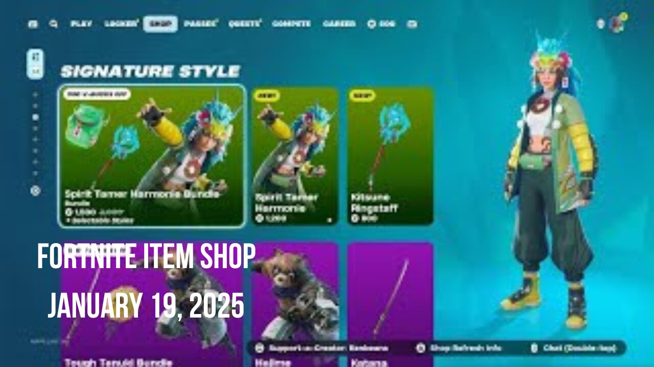 Fortnite Item Shop|January 19, 2025(*New* Spirit Tamer Harmonie Bundle)