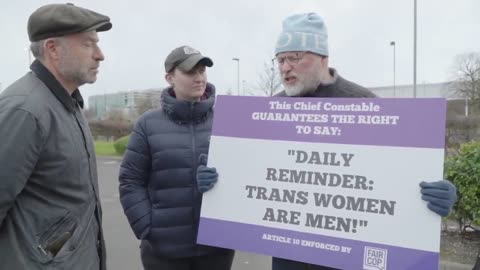 We are outside Northumbria Police HQ with Harry Miller (FairCop) & Linzi