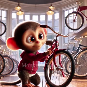 The poor monkey was teased by his friends for not having a bicycle