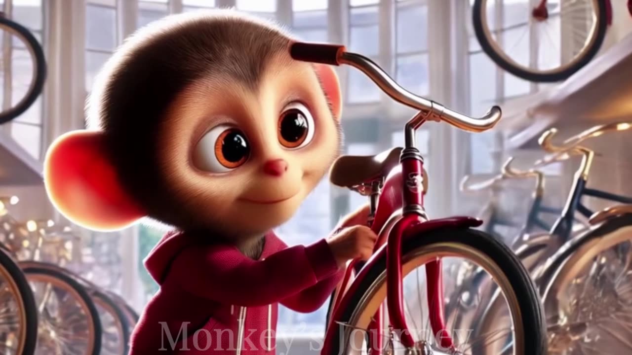The poor monkey was teased by his friends for not having a bicycle
