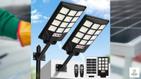 Solar Street Light Outdoor, 20000LM 6500K Waterproof Motion Sensor Solar Powered Light