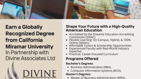 Unlock Your Future with California Miramar University – Study Globally with Divine Associates Ltd