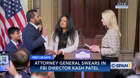 FBI Director Kash Patel takes the oath of office & is officially sworn in