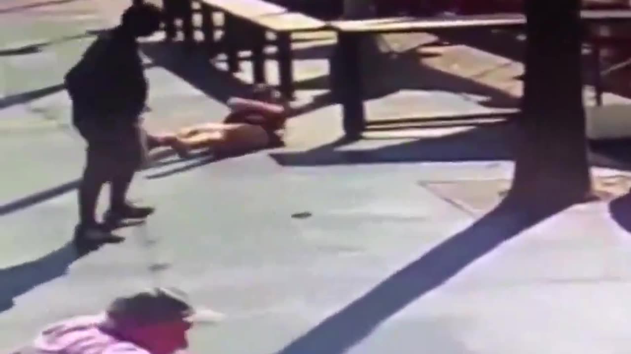 African pulls out his weener and lifts white womans dress up in public