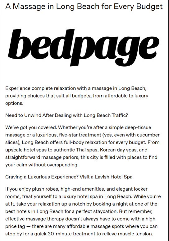 A Massage in Long Beach for Every Budget