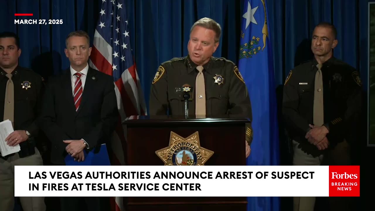 BREAKING NEWS: Las Vegas Sheriff Announces Arrest In Fire Attacks On Tesla Dealership