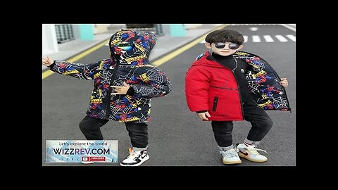 2024 Winter Boys Down Jackets Coats Clothes Teenage Spiderman Fashion Thicken Warm Review