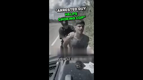 Arrested guy helps choking cop #safe #rescue #brave