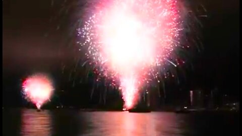 San Diego Big Bay Boom Fireworks Go Off at Same Time Mushroom Clouds!