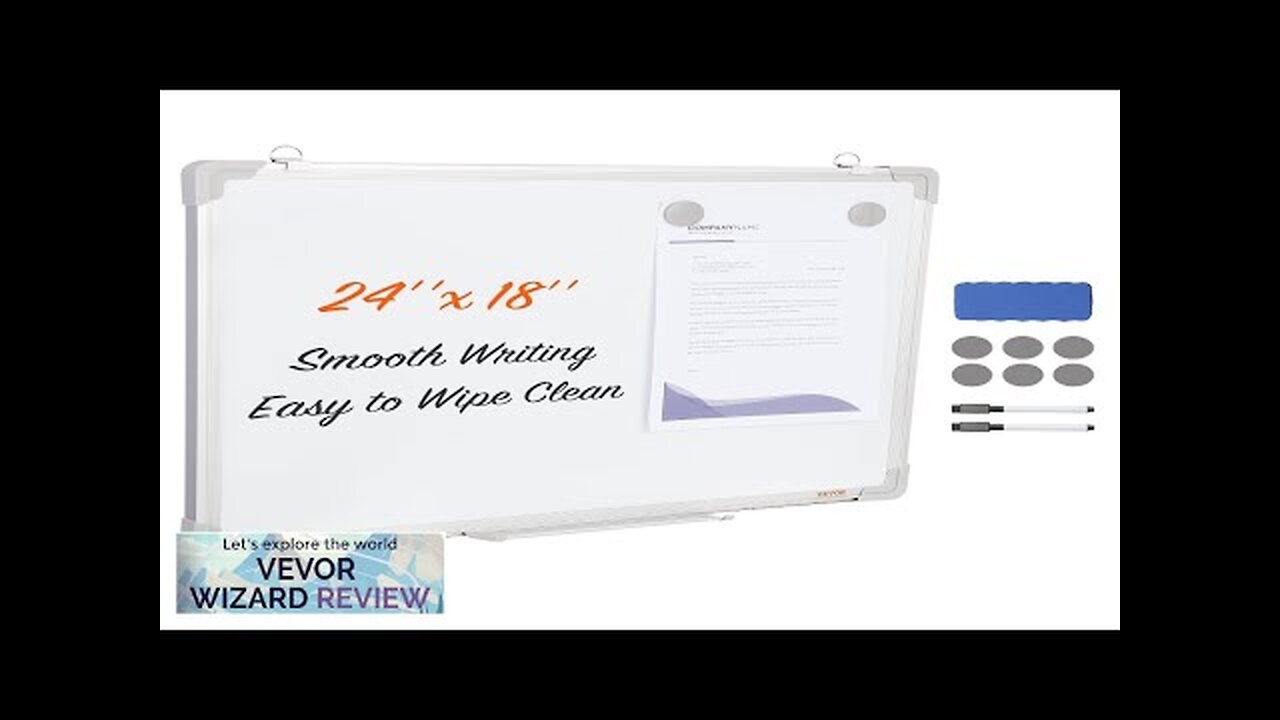 VEVOR Magnetic Whiteboard 24 x 18 Inches Dry Erase Board for Wall Review