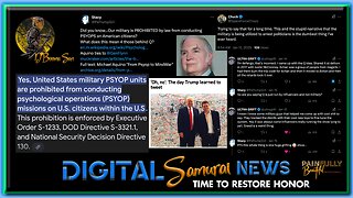 DSNews | Qrash points out that Military is PROHIBITED by law from conducting PSYOPS on American Citizens and some “interesting” things happen…