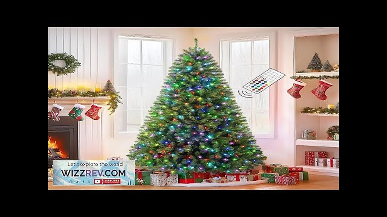 SHareconn 7.5ft Pre-Lit Premium Artificial Hinged Full Christmas Tree with 470 Color Review