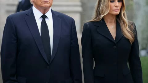 Melania Trump in a black Valentino dress at the memorial service