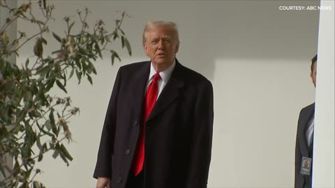 Donald Trump speaks to reporters about prayer service at Washington National Cathedral