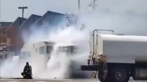 Water delivery trucks shows up Fire Department, puts out fire faster.