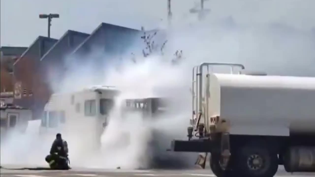 Water delivery trucks shows up Fire Department, puts out fire faster.