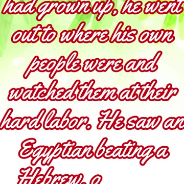 "Moses Defends an Israelite and Flees to Midian" Exodus 2:11,12#shorts #youtubeshorts #jesus #ytshor